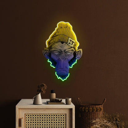 Monkey Neon Sign Chimpanzee Monkey Wall Art Led Acrylic Artwork For Sale - Shineneon