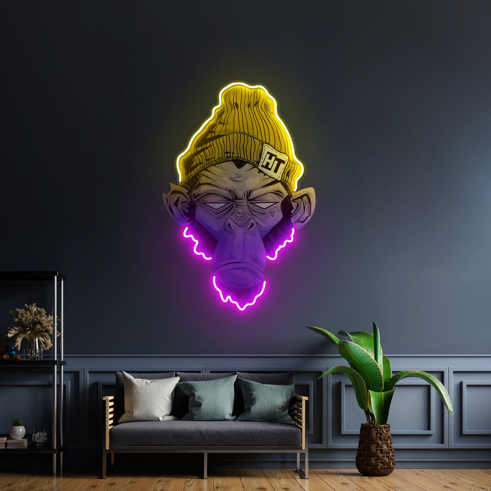 Monkey Neon Sign Chimpanzee Monkey Wall Art Led Acrylic Artwork For Sale