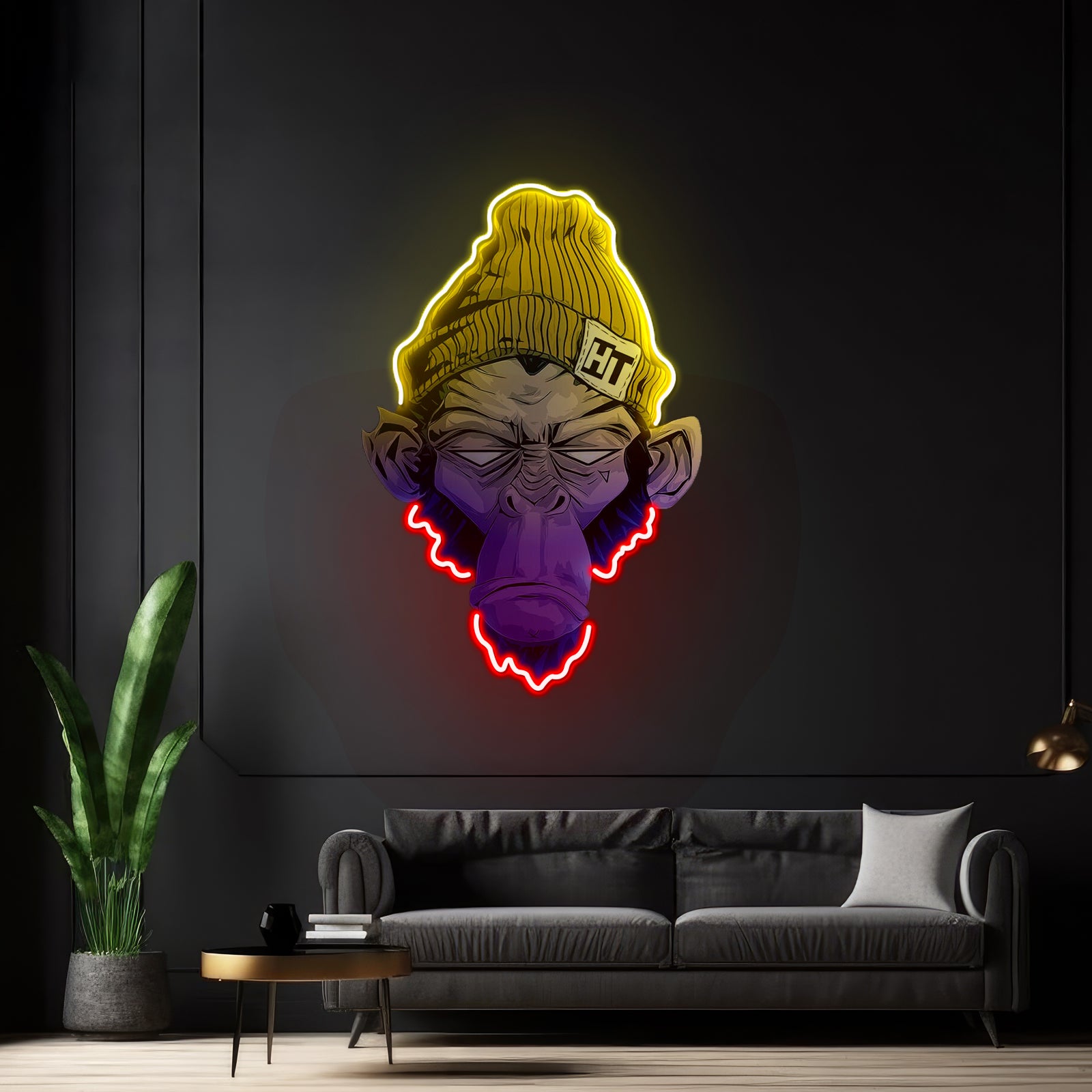 Monkey Neon Sign Chimpanzee Monkey Wall Art Led Acrylic Artwork For Sale