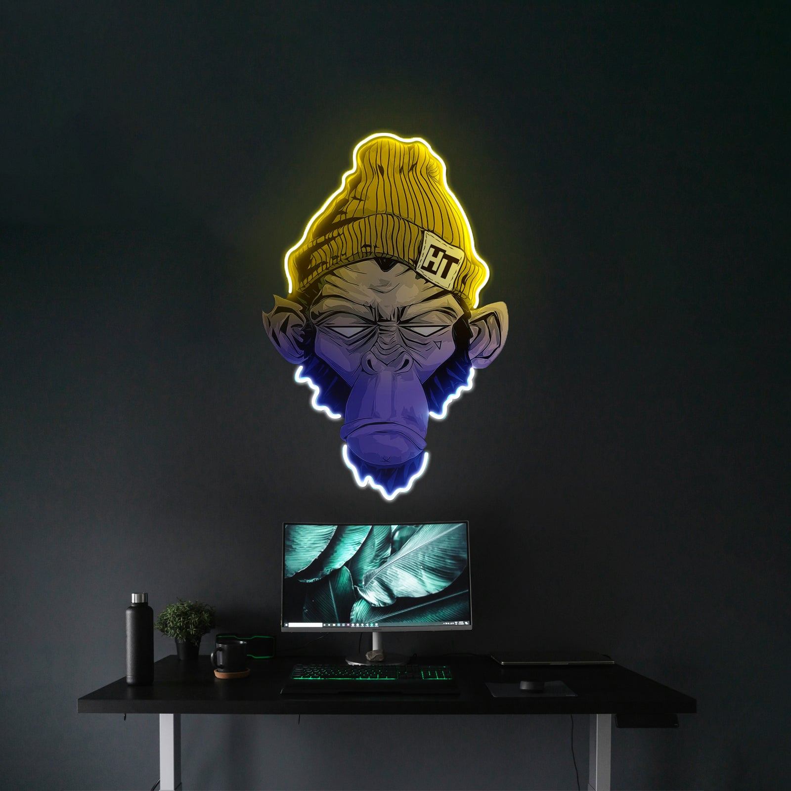 Monkey Neon Sign Chimpanzee Monkey Wall Art Led Acrylic Artwork For Sale