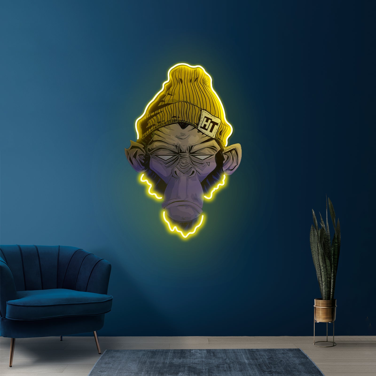 Monkey Neon Sign Chimpanzee Monkey Wall Art Led Acrylic Artwork For Sale