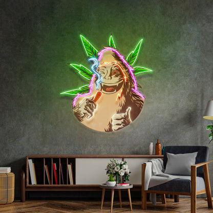 Monkey On Drugs Pop Art Uv Printed Led Neon Sign For Home Bar Decor | Shineneon