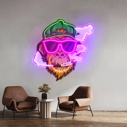Monkey Smoking Cigar Led Neon Sign Light Custom Led Signs - Shineneon