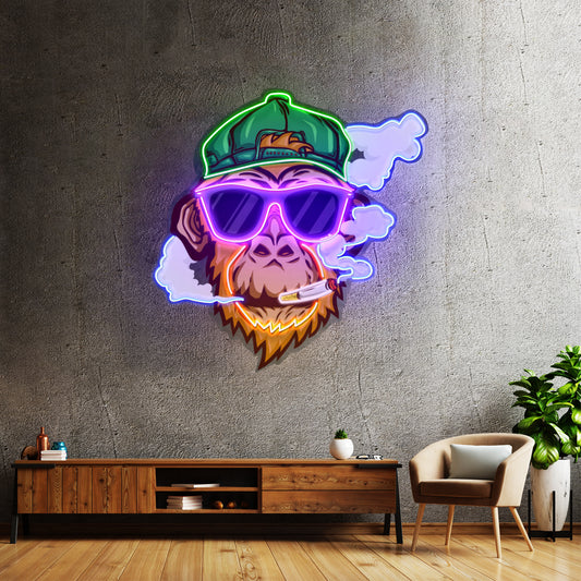 Monkey Smoking Cigar Led Neon Sign Light Custom Led Signs