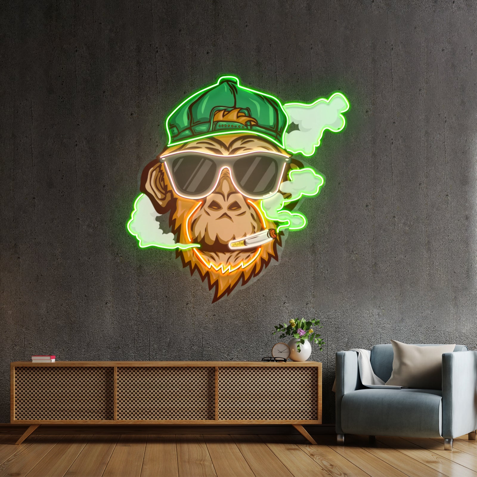 Monkey Smoking Cigar Led Neon Sign Light Custom Led Signs