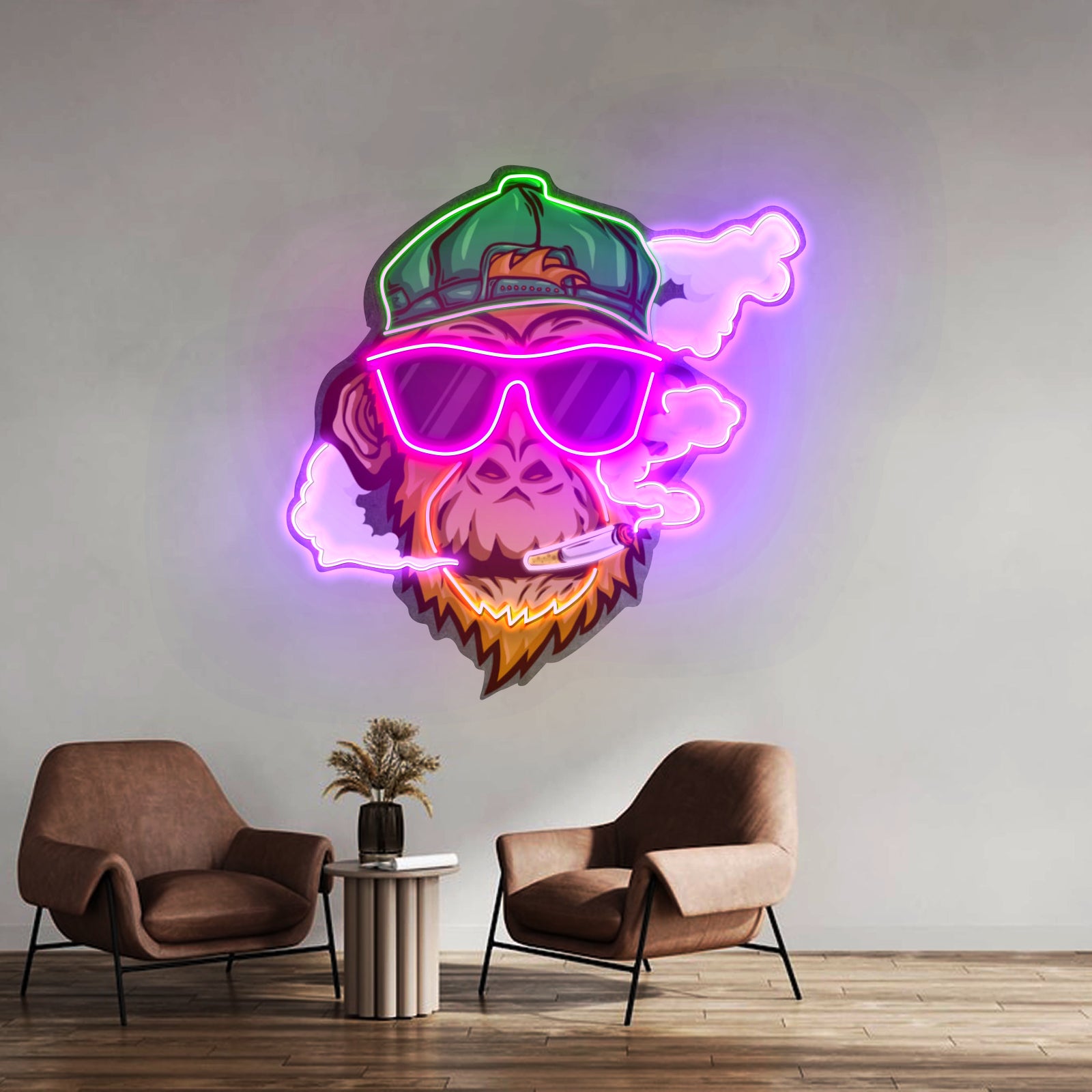 Monkey Smoking Cigar Led Neon Sign Light Custom Led Signs