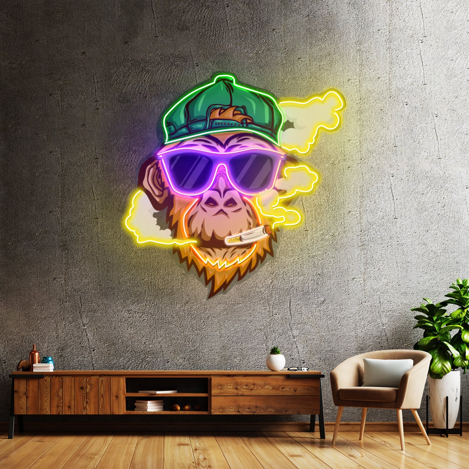 Monkey Smoking Cigar Led Neon Sign Light Custom Led Signs