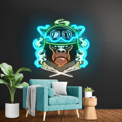 Monkey Soldier Led Neon Sign Light Custom Led Signs - Shineneon