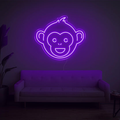 Monkey V2 Purple Cartoon Led Neon Sign For Living Room Kids Room Decor | Shineneon