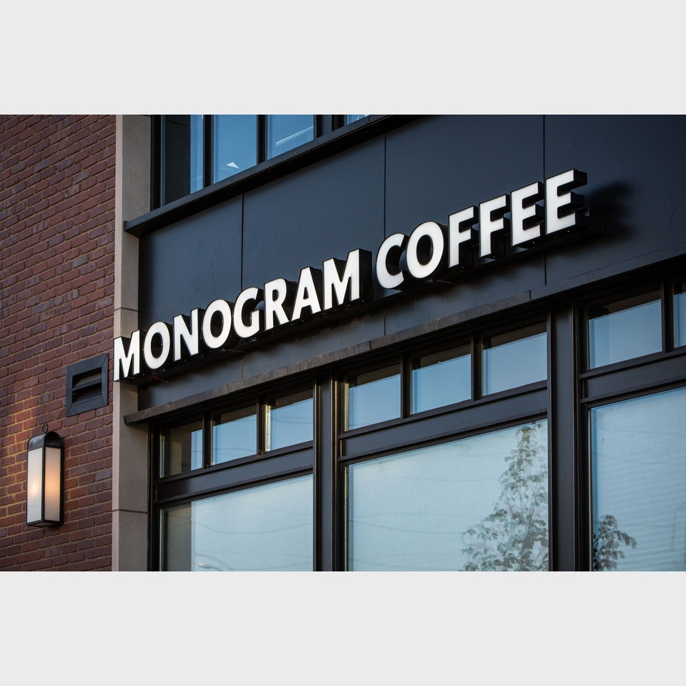 Monogram Coffee 3D Frontlit Channel Letters Led Light Sign