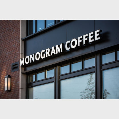 Monogram Coffee 3D Frontlit Channel Letters Led Light Sign