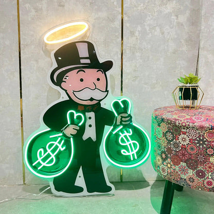 Monopoly Advance To Go Green Orange LED Neon Sign for Outdoor Business | Shineneon