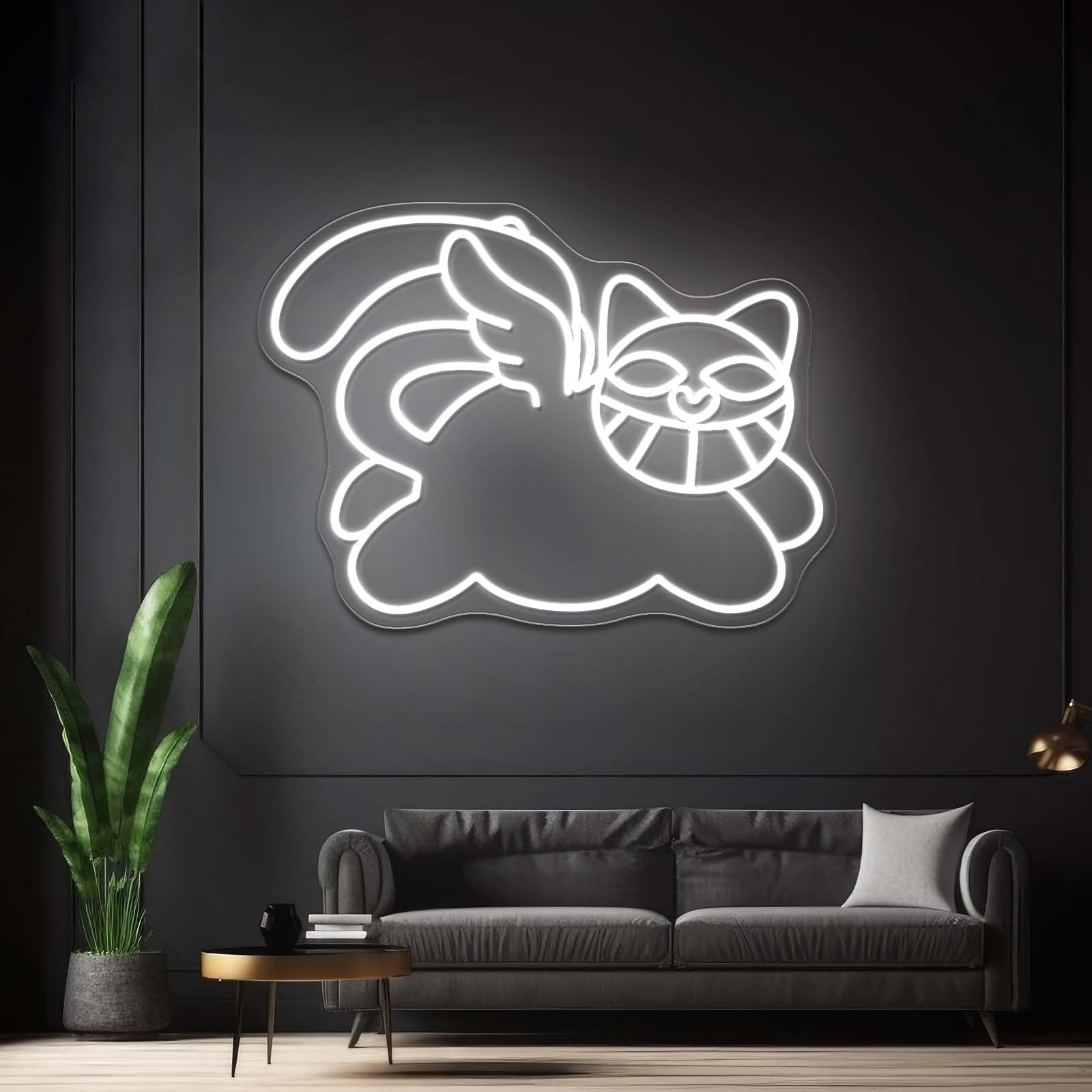 Monsieur Chat Funny Cat Artistic Neon Signs Wall Art Led Signs - Shineneon