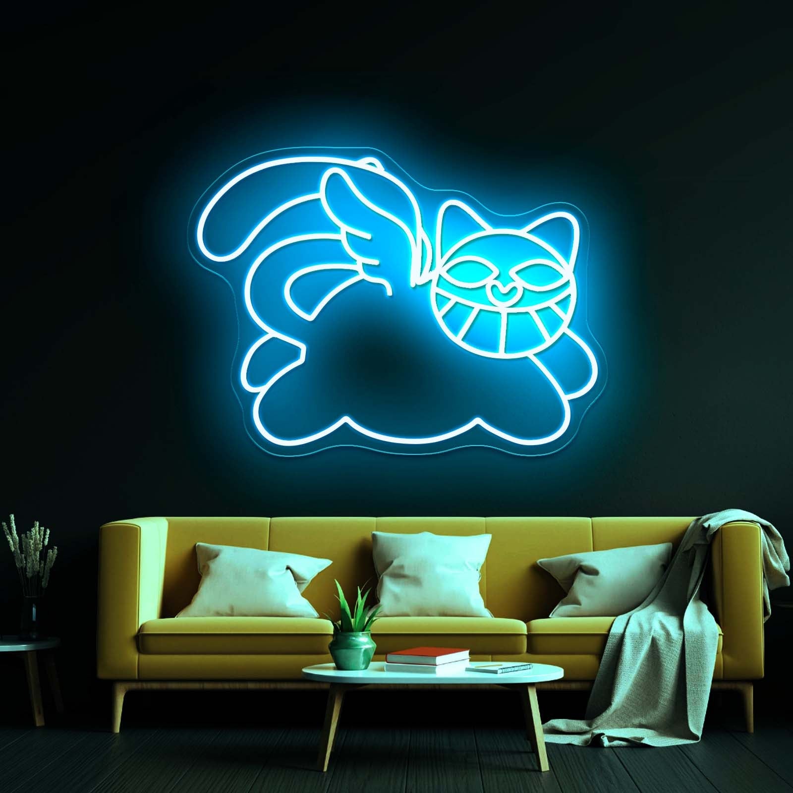 Monsieur Chat Funny Cat Artistic Neon Signs Wall Art Led Signs - Shineneon