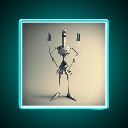 Monster Cook With Knife And Fork Man Cave Bar Led Neon Sign