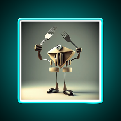 Monster Cook With Knife And Fork Man Cave Bar Led Neon Sign Bar Decor