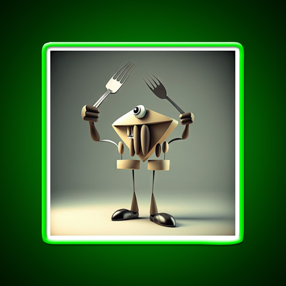 Monster Cook With Knife And Fork Man Cave Bar Led Neon Sign Bar Decor