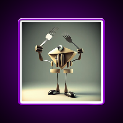 Monster Cook With Knife And Fork Man Cave Bar Led Neon Sign Bar Decor