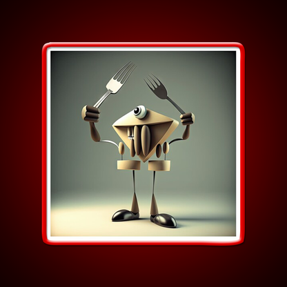 Monster Cook With Knife And Fork Man Cave Bar Led Neon Sign Bar Decor