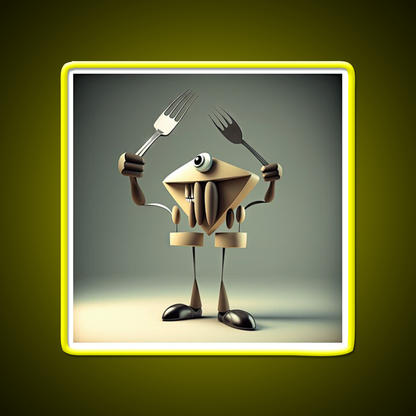 Monster Cook With Knife And Fork Man Cave Bar Led Neon Sign Bar Decor