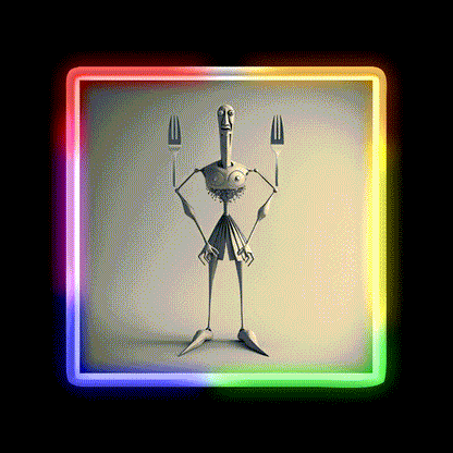 Monster Cook With Knife And Fork Man Cave Bar Led Neon Sign