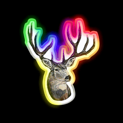 Monster Mule Deer Buck Fast Food Led Neon Sign For Burger Place Rgb Color - LED neon sign close-up detail
