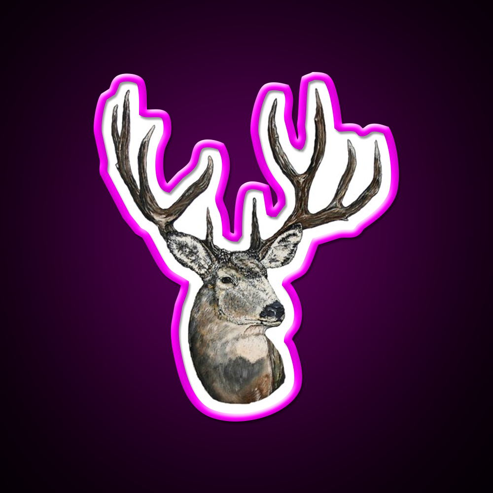 Monster Mule Deer Buck Fast Food Led Neon Sign For Burger Place Rgb Color