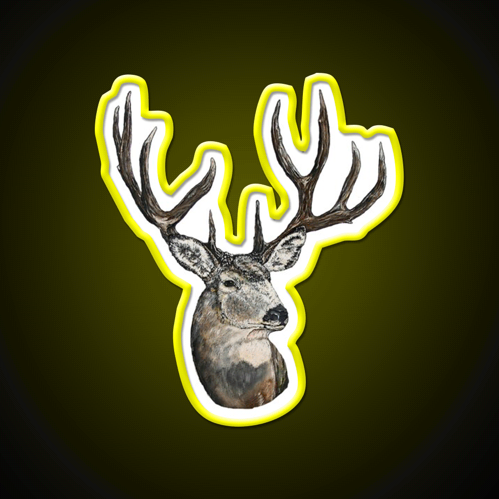 Monster Mule Deer Buck Fast Food Led Neon Sign For Burger Place Rgb Color