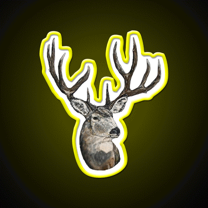 Monster Mule Deer Buck Fast Food Led Neon Sign For Burger Place Rgb Color - Custom LED neon sign front view