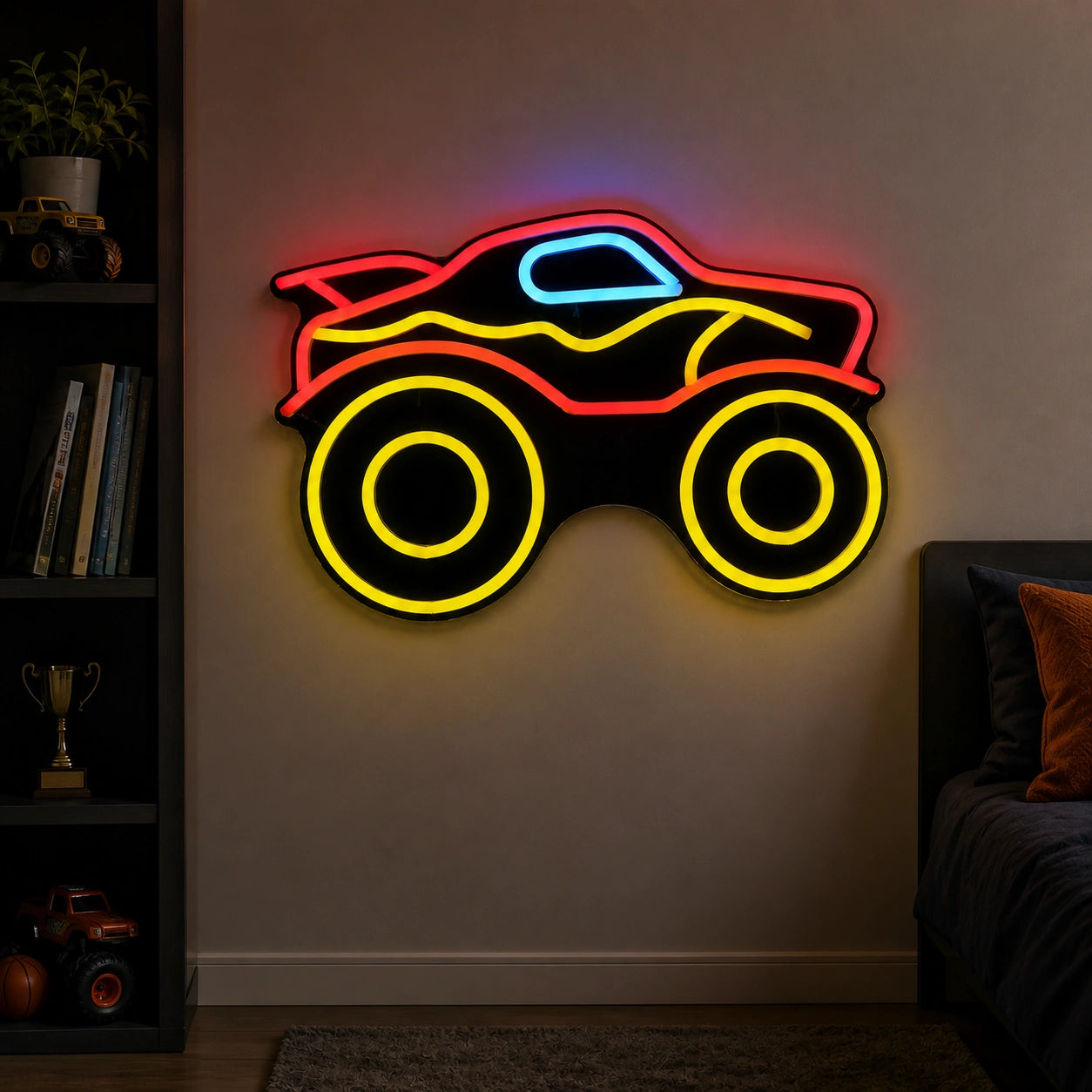Monster Truck Vintage LED Neon Sign size image