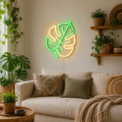 Monstera Leaf Green LED Neon Sign - Shineneon