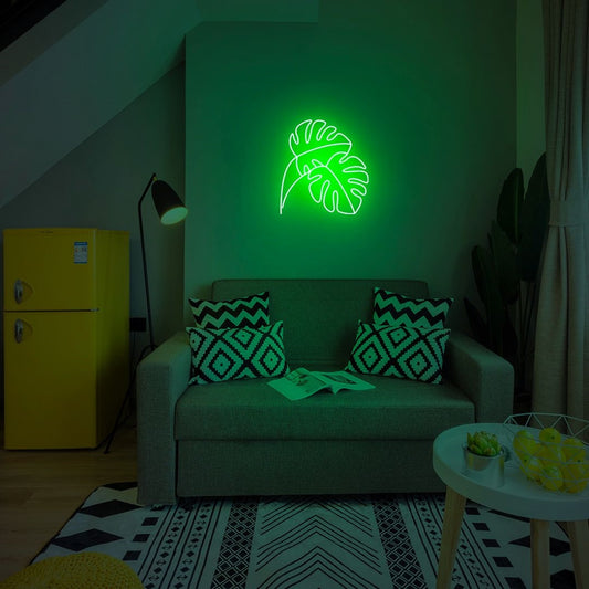 Monstera Leaf Industrial Panama Led Sign Business Neon Sign