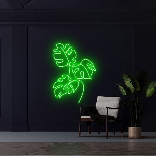 Monstera Leaf Neon Light