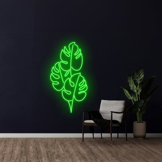 Monstera Leaf Neon Light Eco Leaf Led Sign