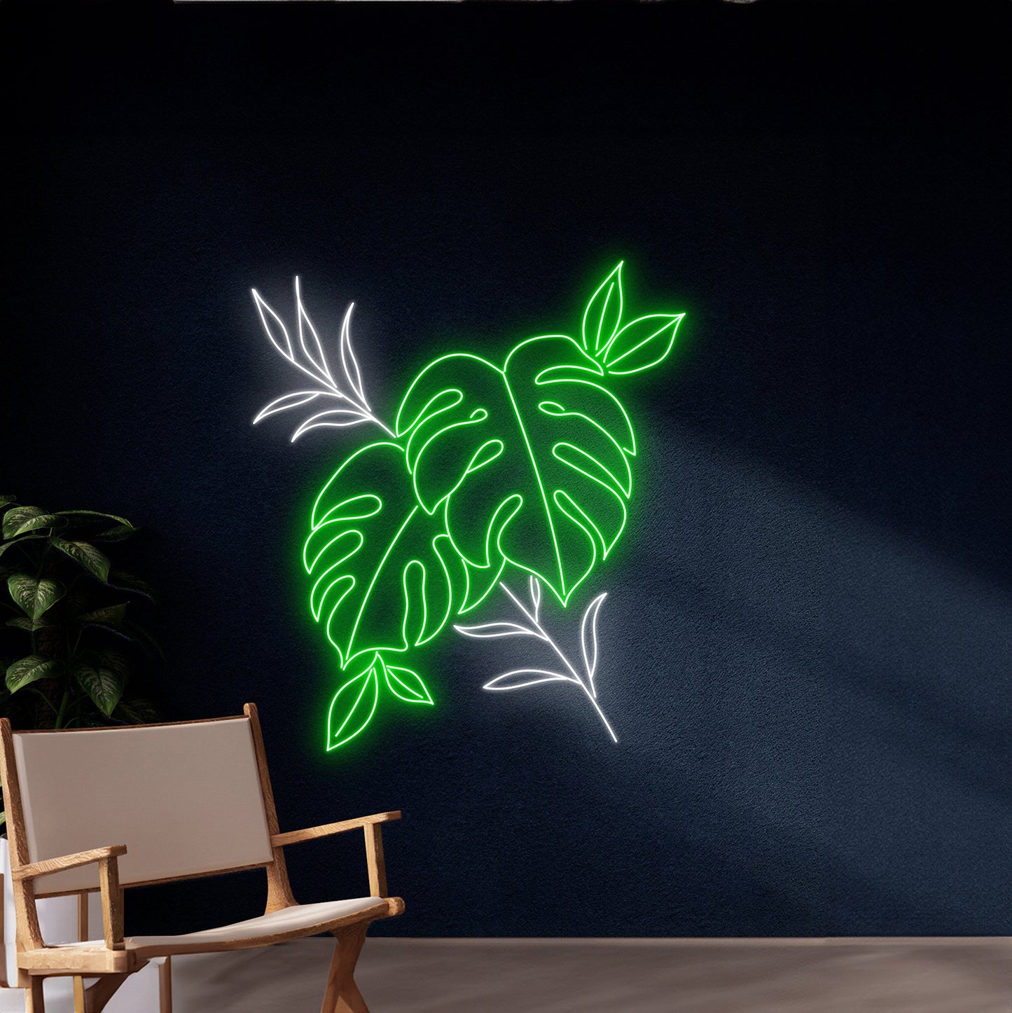 Monstera Leaf Neon Light Eco Leaf Led Sign Wall Art Decor