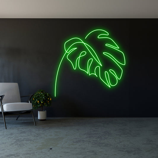 Monstera Leaf Neon Sign Leaf Neon Light