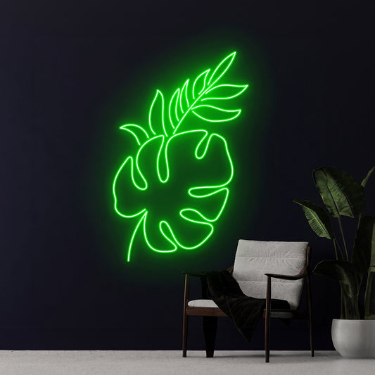 Monstera Leaf Neon Sign Plant Led Sign Personalized Gifts