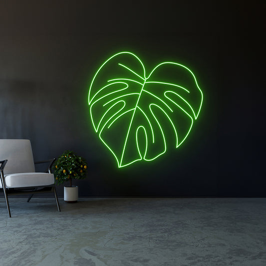 Monstera Leaf Neon Sign Plant Led Sign Personalized Gifts Neon Lights