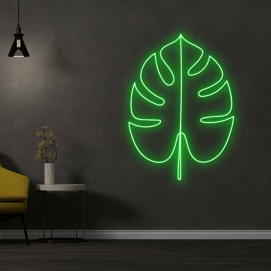 Monstera Leaf Neon Sign Wall Decor