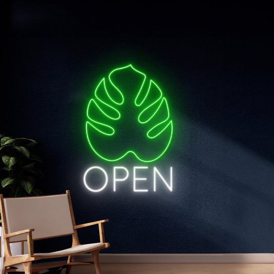 Monstera Leaf Open Neon Light