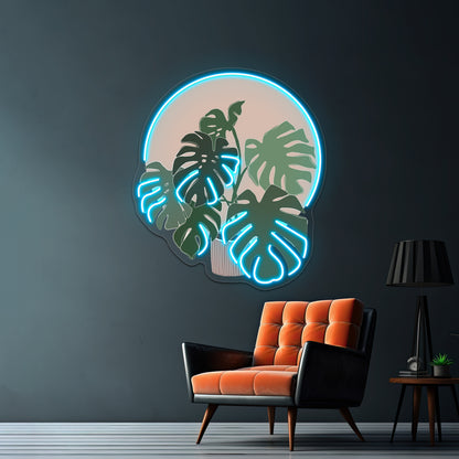 Monstera Plant Wall Artwork Neon Signs