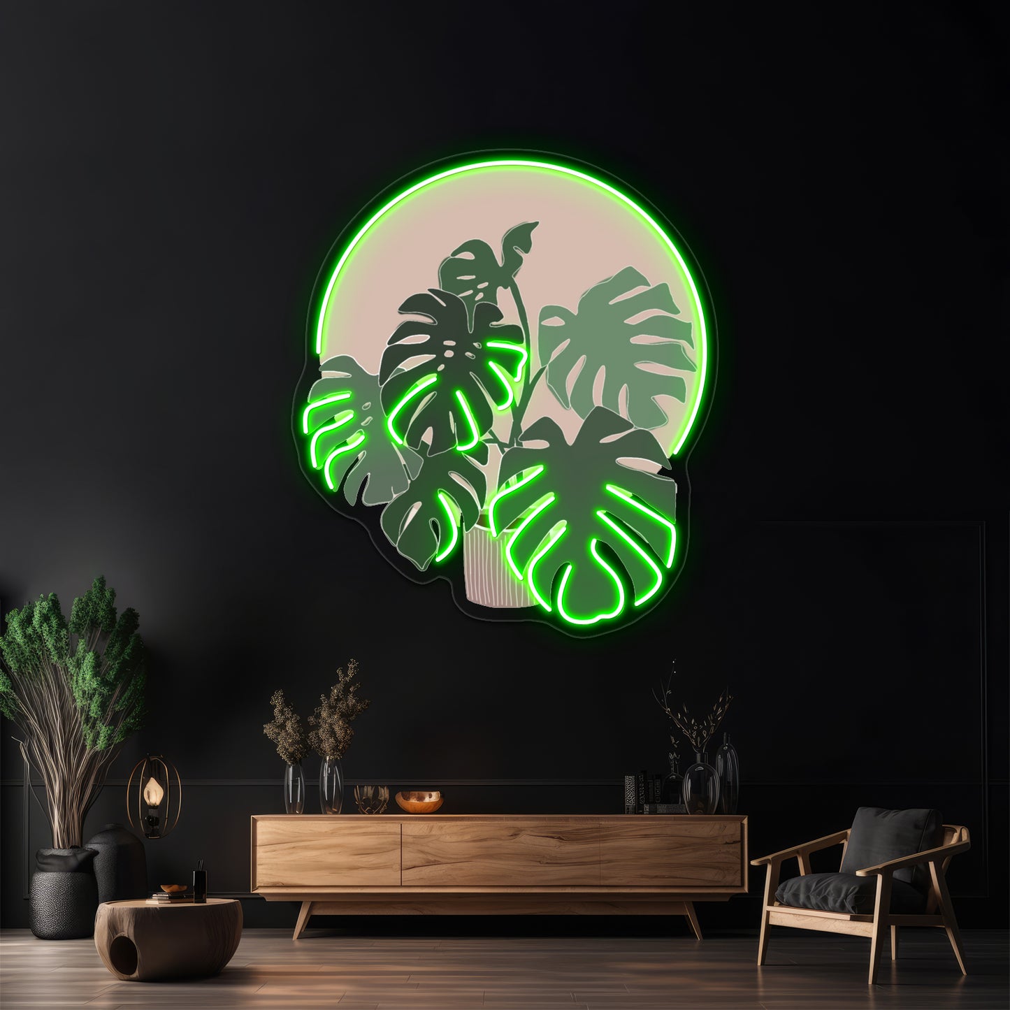 Monstera Plant Wall Artwork Neon Signs