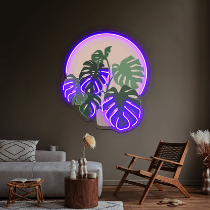 Monstera Plant Wall Artwork Neon Signs