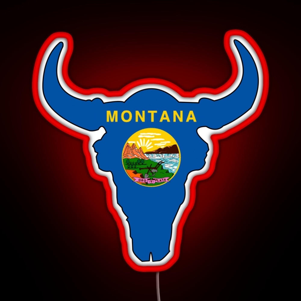 Montana Bison Rgb Neon Sign
