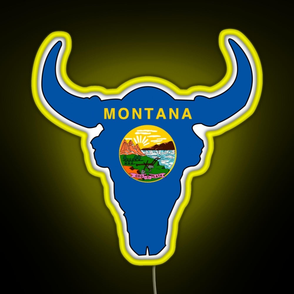 Montana Bison Rgb Neon Sign