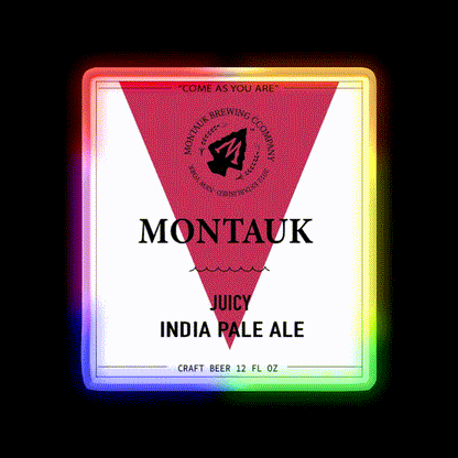 Montauk Juicy Beer Bar Decor Led Neon Sign Rgb Color - LED neon sign close-up detail