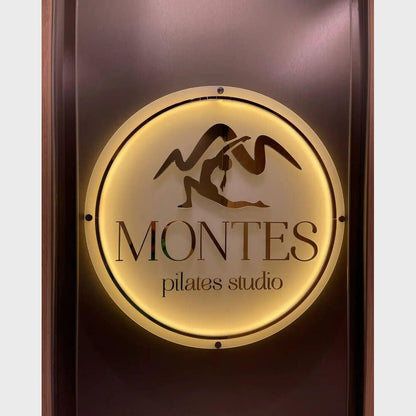 Montes Pilates Studio Acrylic Business Logo Sign - Shineneon