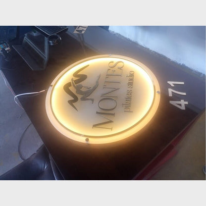 Montes Pilates Studio Acrylic Business Logo Sign - Shineneon