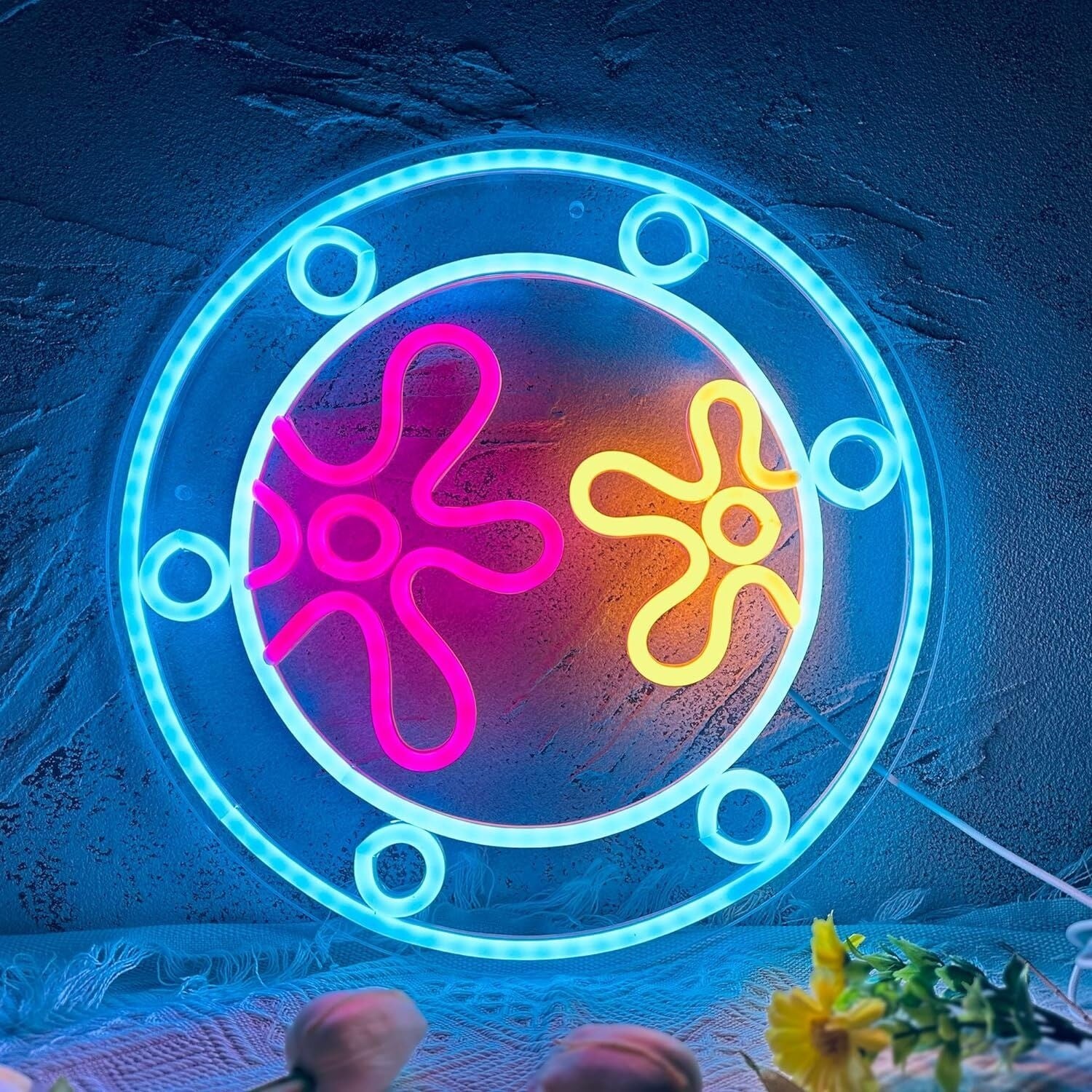 Moon And Two Flowers Great Party Neon Sign Event Decor | Shineneon