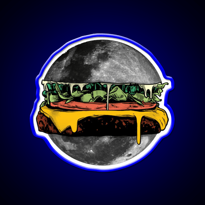 Moon Burger Fast Food Led Neon Sign For Burger Place Rgb Color - Shineneon